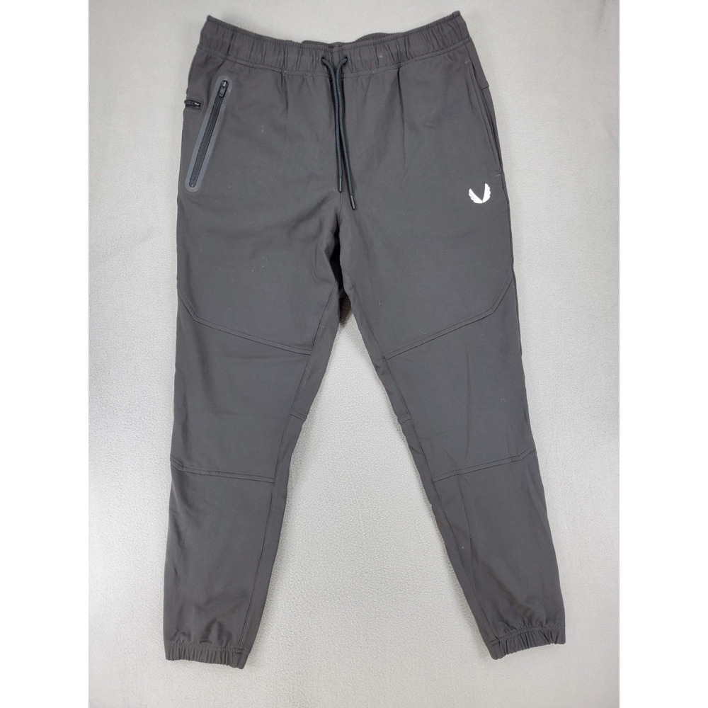 ASRV Joggers Men's Size Medium Dark Gray Zip Pockets Sweatpants